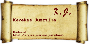 Kerekes Jusztina névjegykártya