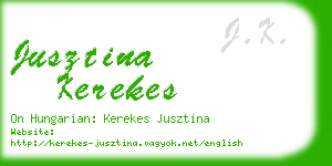 jusztina kerekes business card
